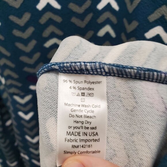 Chevron Patterned Blue Dress - Picture 4 of 6